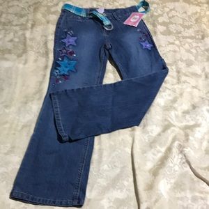 New Girls Circo Embroidered Boot Cut Jeans with Belt Size 12